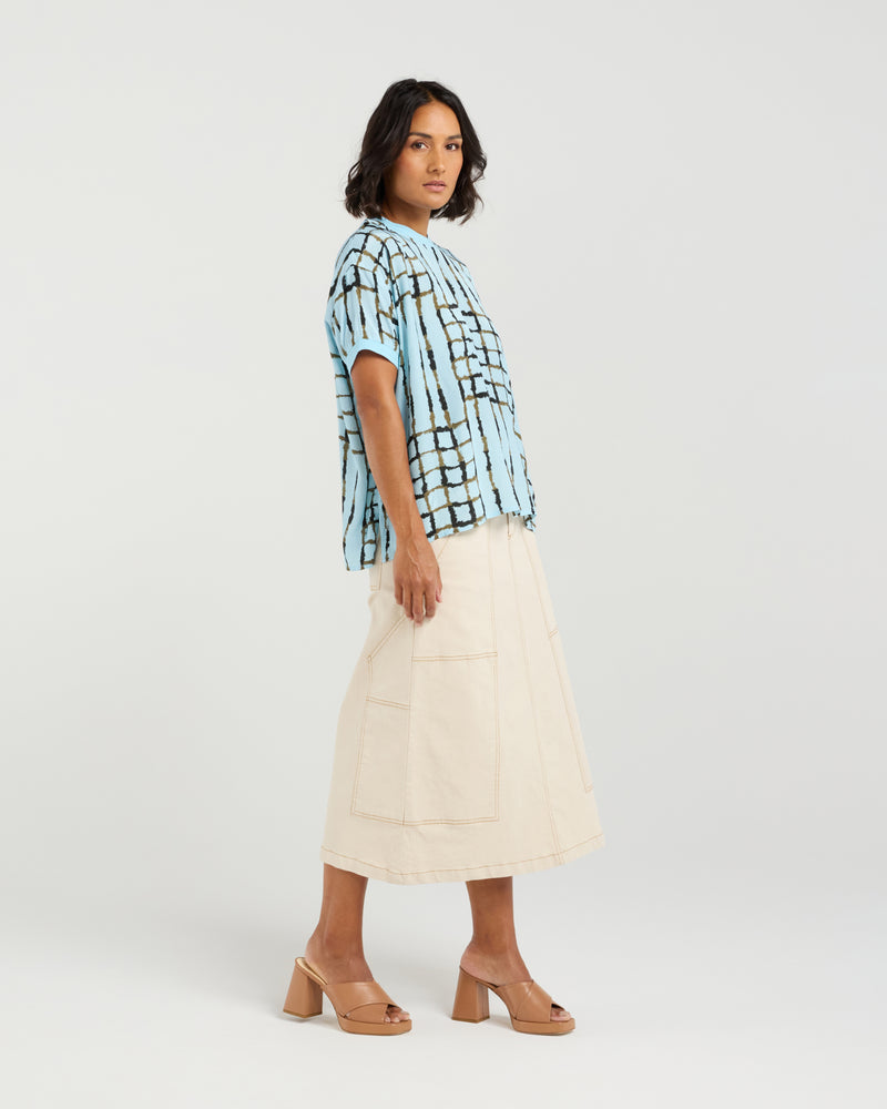 Et Alia Brea Top - Skyline Plaid