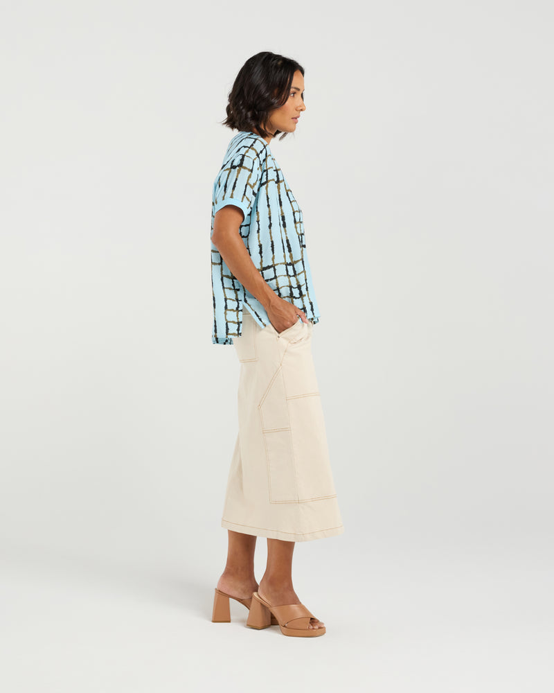 Et Alia Brea Top - Skyline Plaid