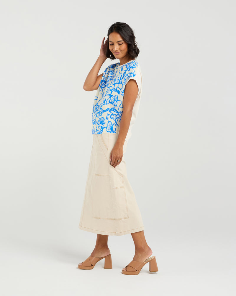 Et Alia Tatum Top - Flowerbomb Blue