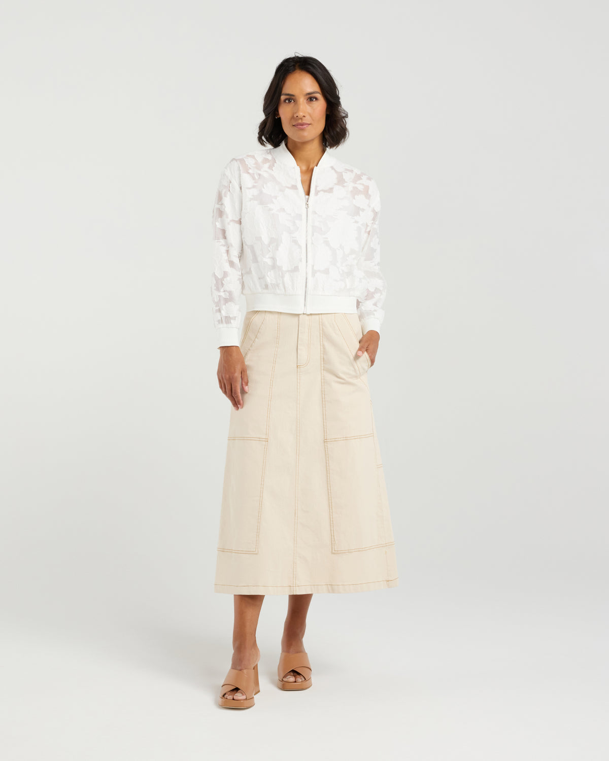 Et Alia Skylar Bomber - Ivory Florals