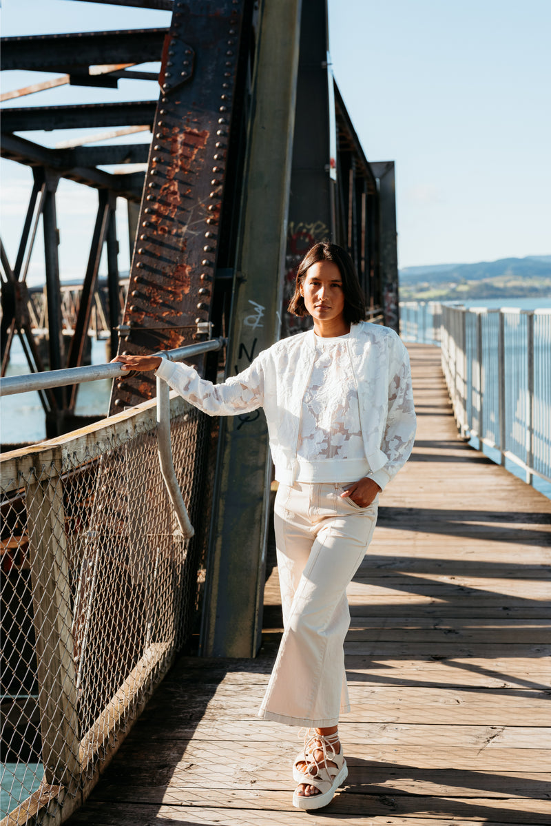 Et Alia Skylar Bomber - Ivory Florals