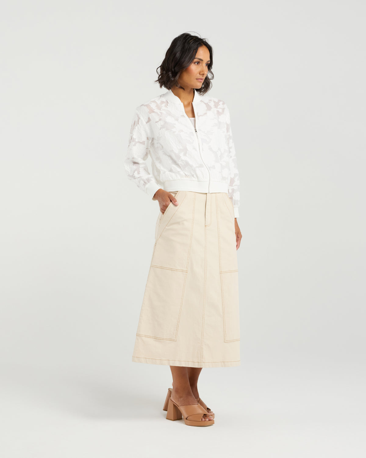 Et Alia Skylar Bomber - Ivory Florals