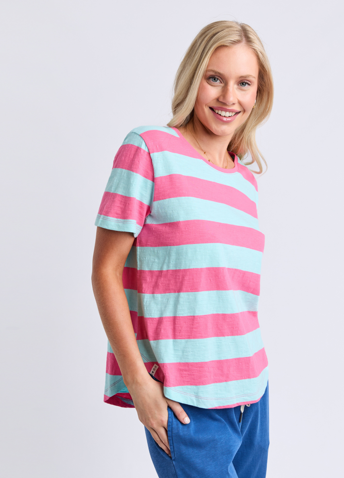 Elm Spritz Stripe Tee Blue Pink