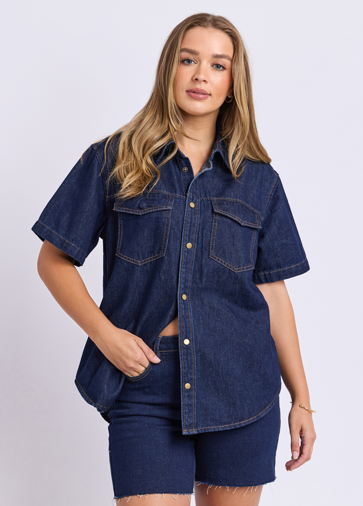 Elm Daisy Shirt Indigo Blue