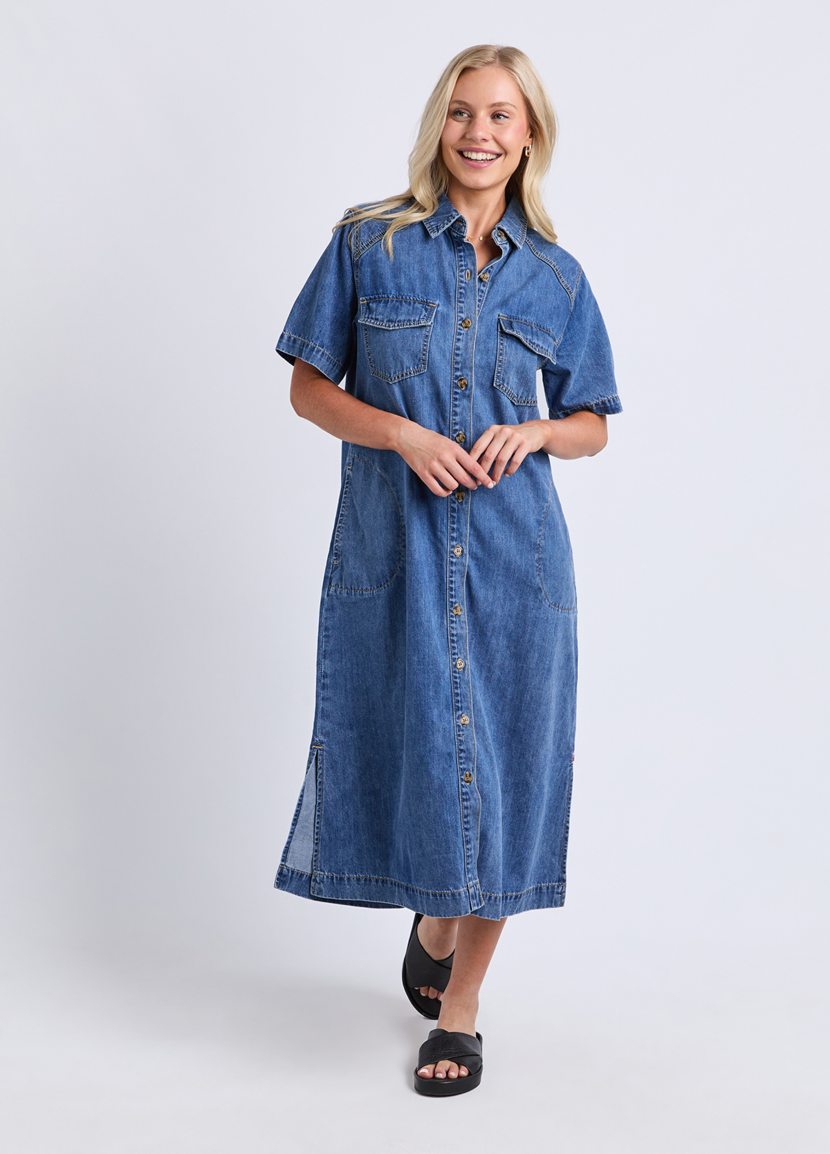 Elm AYLA Denim Midi Dress