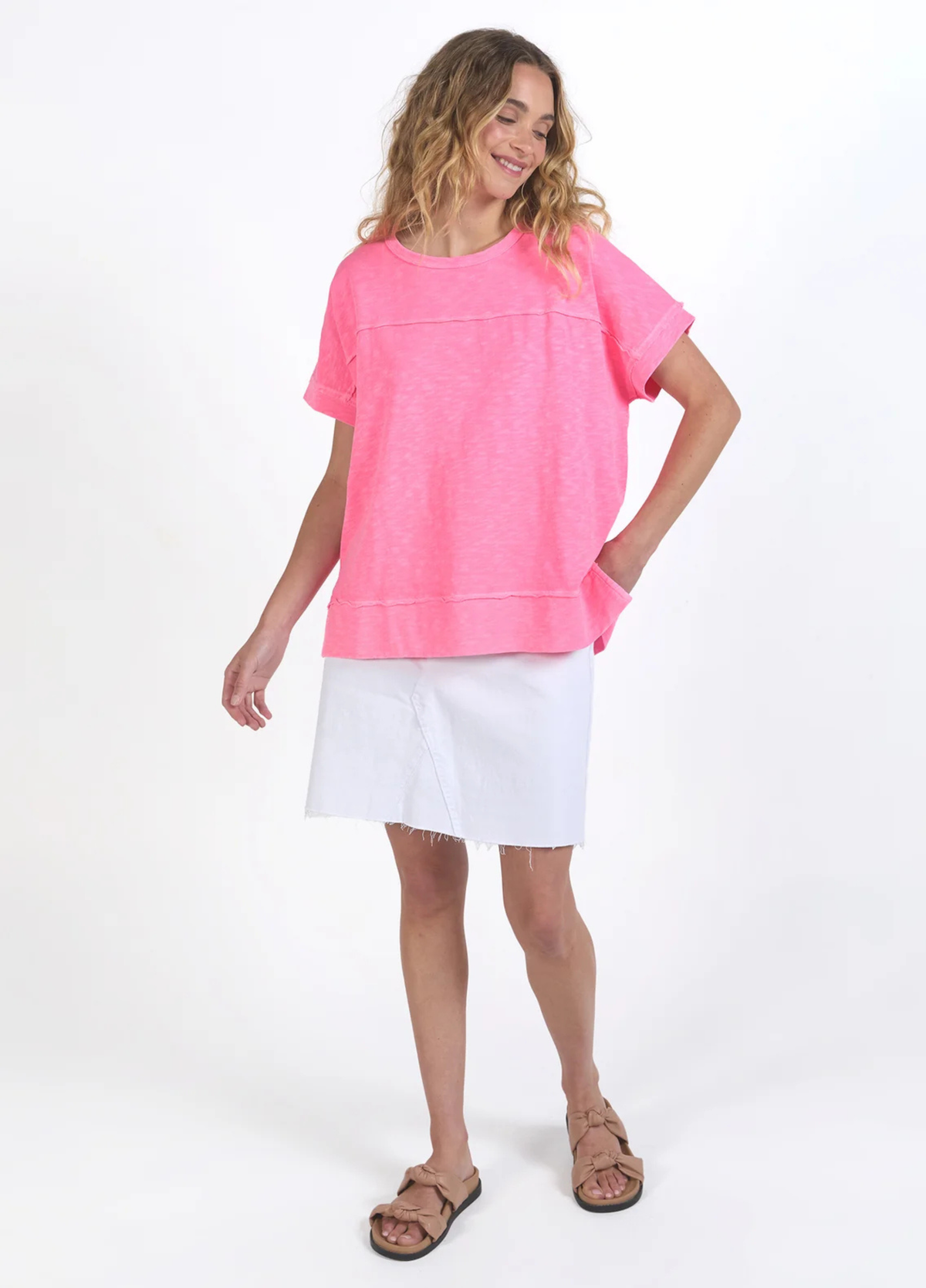 Foxwood Allison Tee -Neon Rose