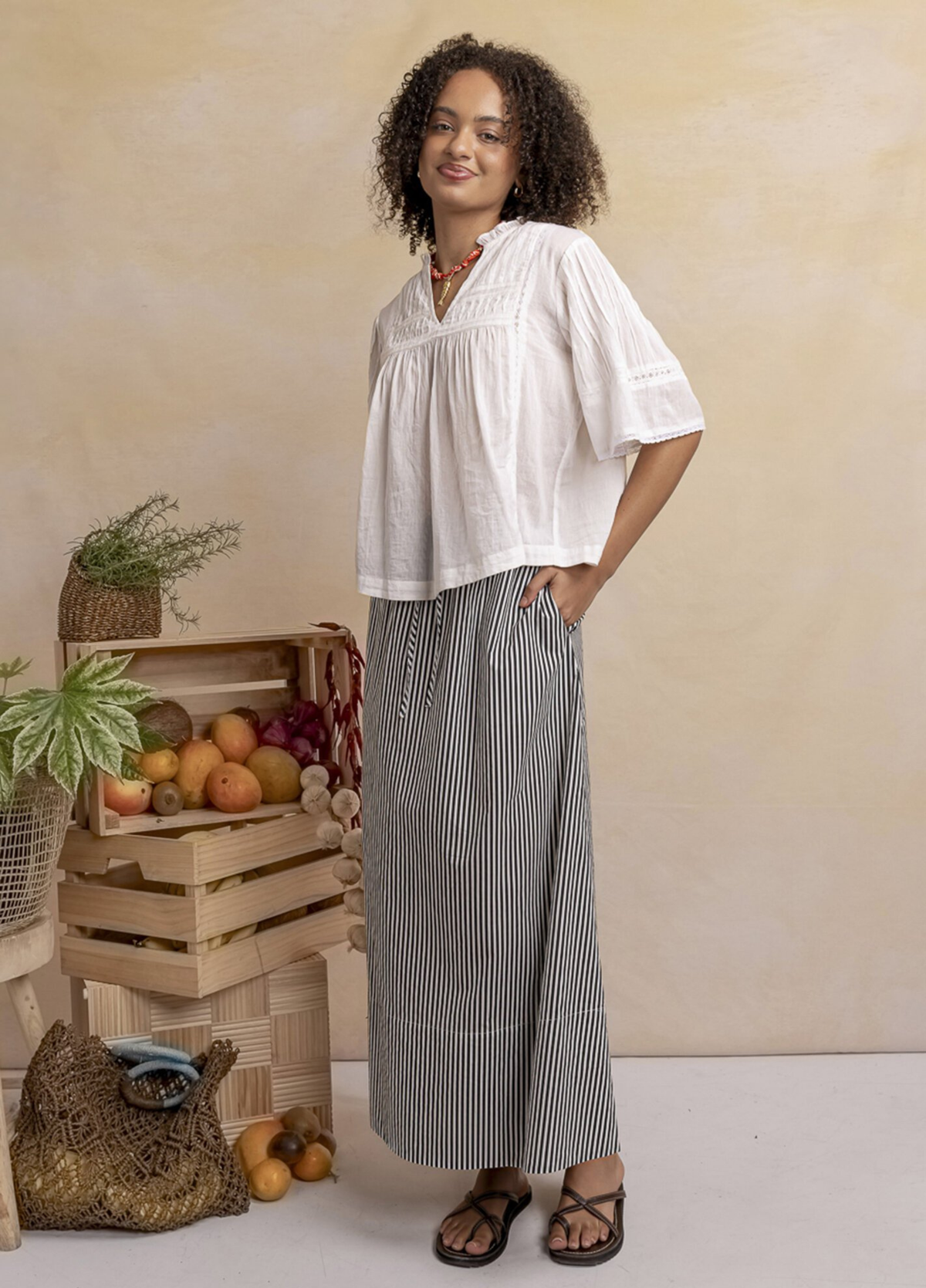 Elm The Willow Skirt Black Stripe