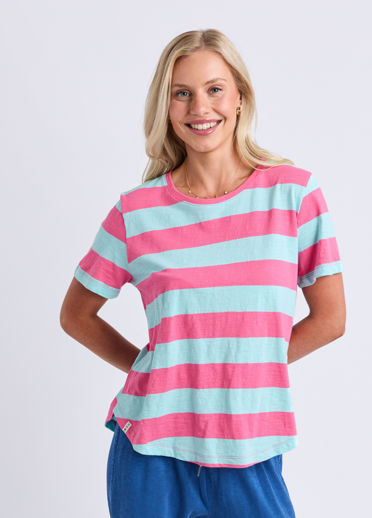 Elm Spritz Stripe Tee Blue Pink