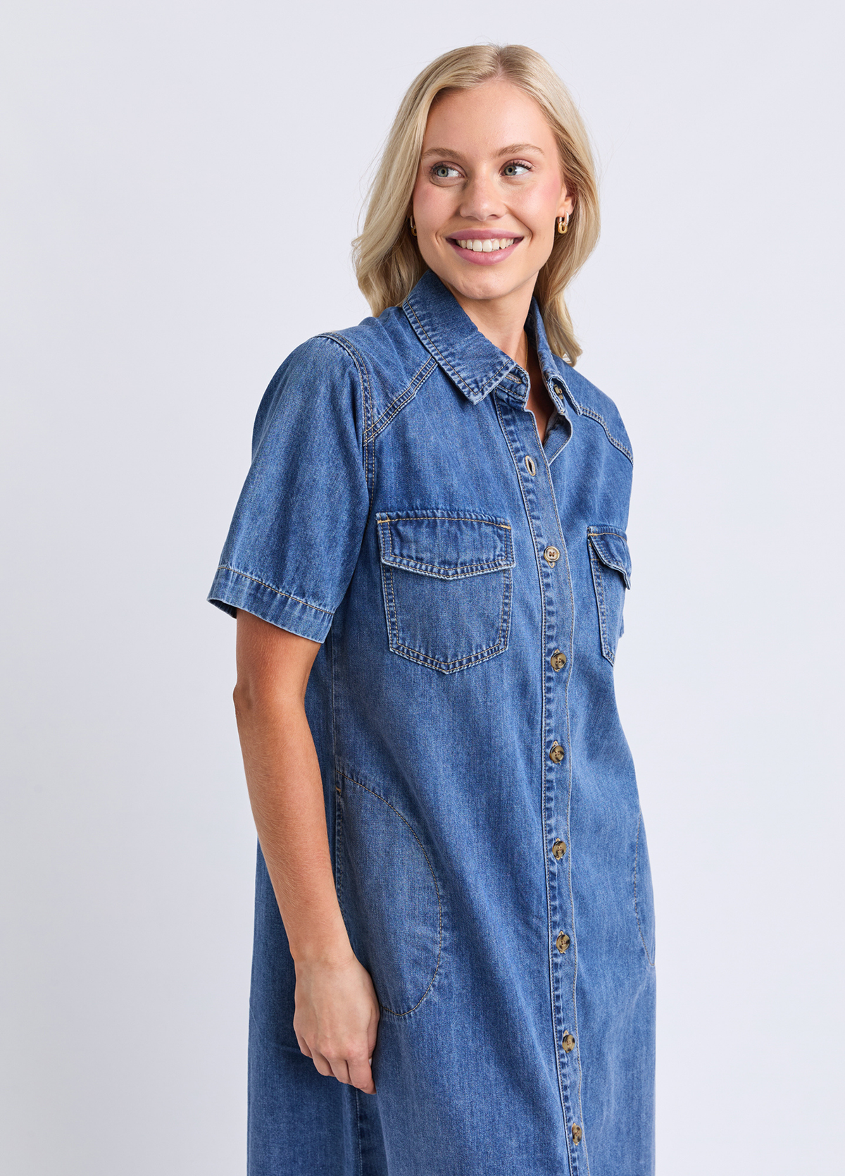 Elm AYLA Denim Midi Dress