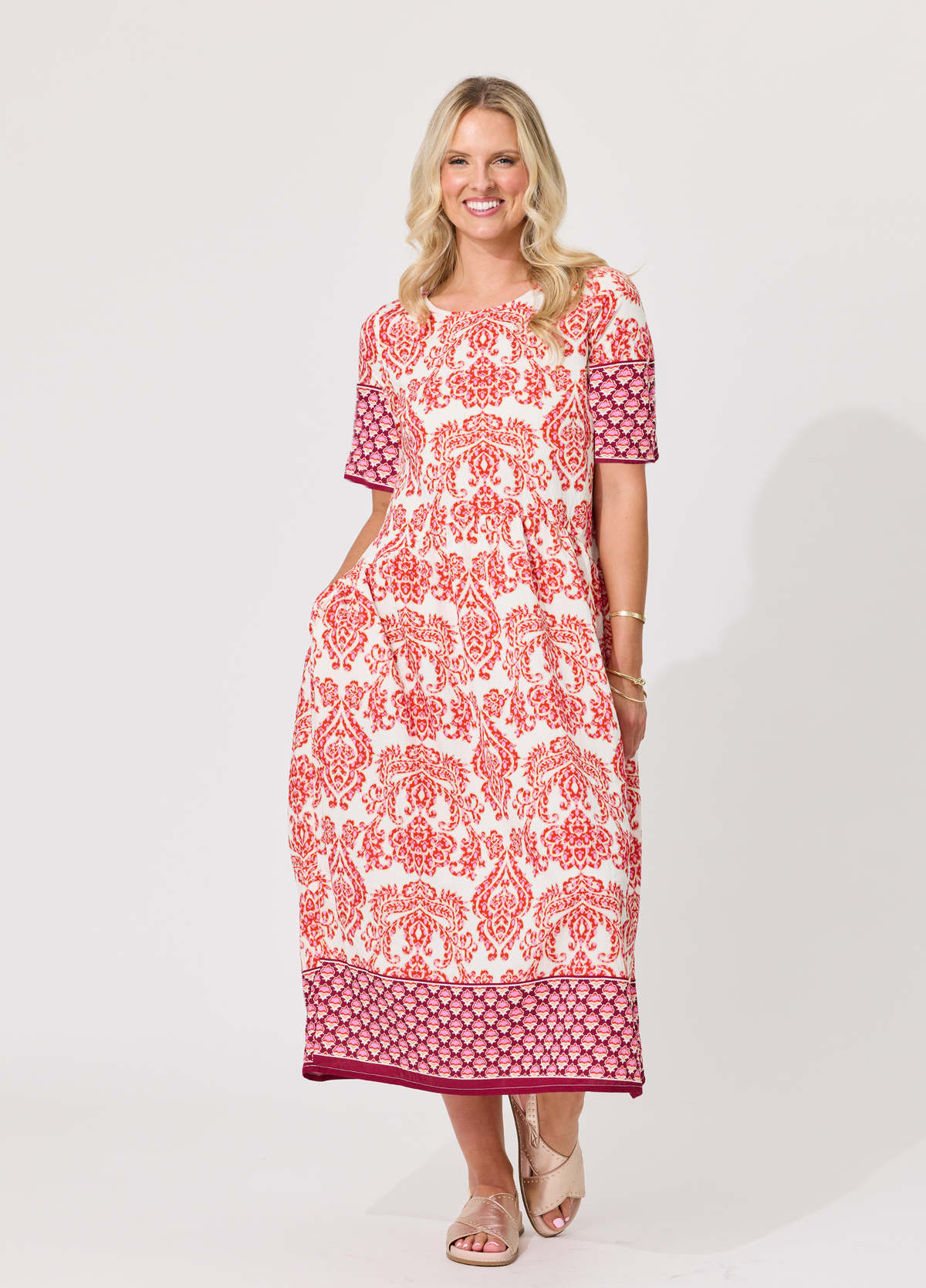 Lemon Tree Madonna Dress Pink Persian