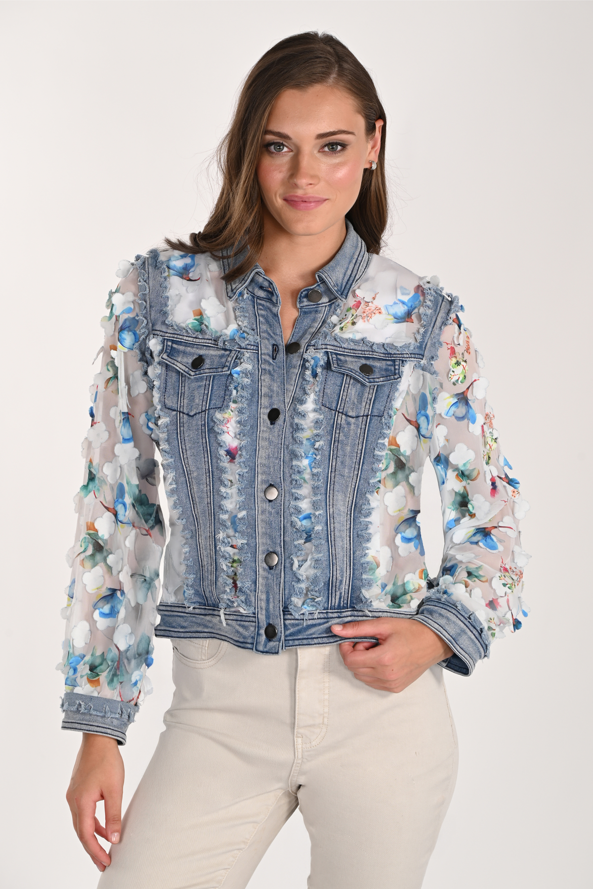 Frank Lyman Woven Jacket Blue/Off White