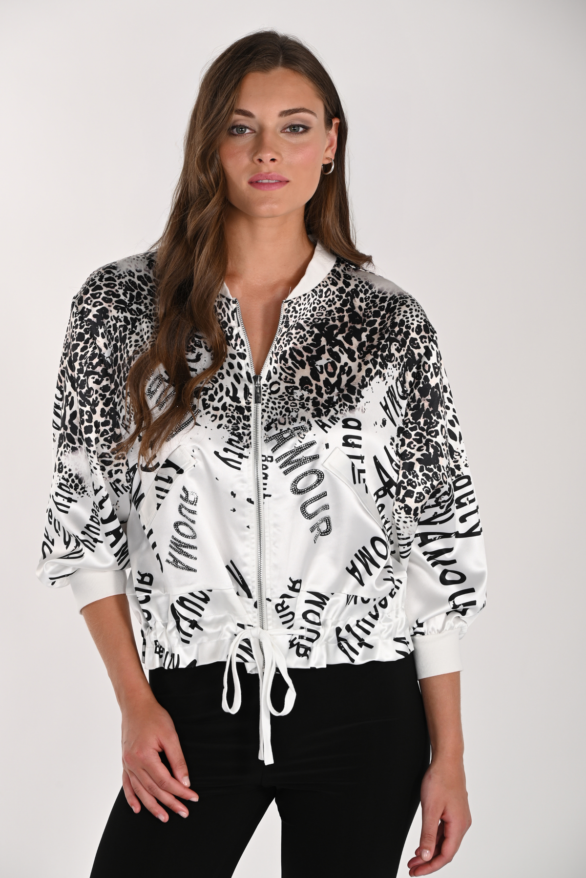 Frank Lyman Amour Jacket Black Cheetah