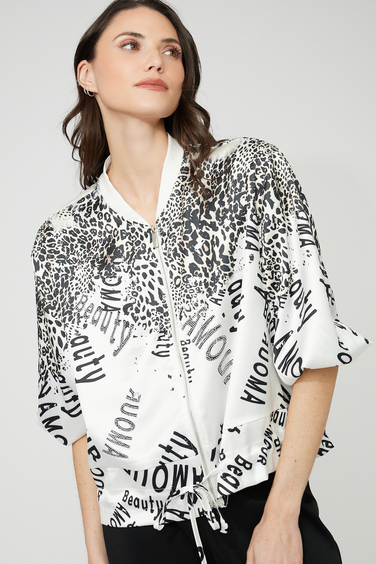 Frank Lyman Amour Jacket Black Cheetah