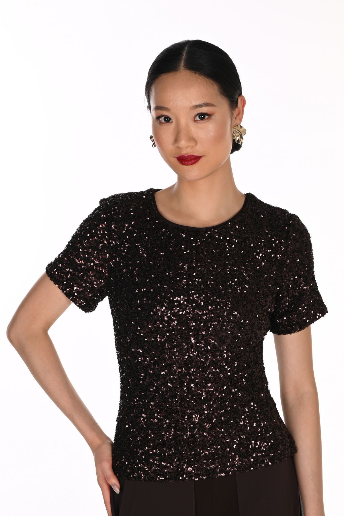 Frank Lyman Glamour Top Cabernet