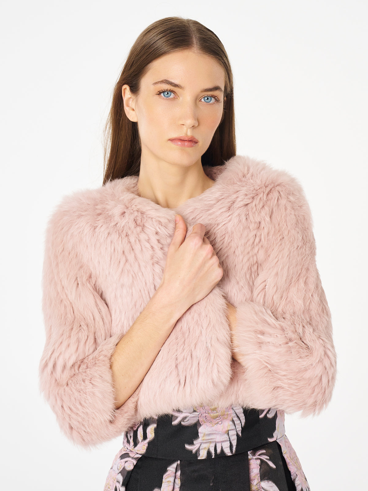 Moss & Spy Fur Bolero - Blush Pink