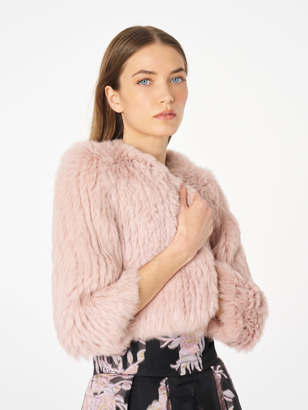 Moss & Spy Fur Bolero - Blush Pink