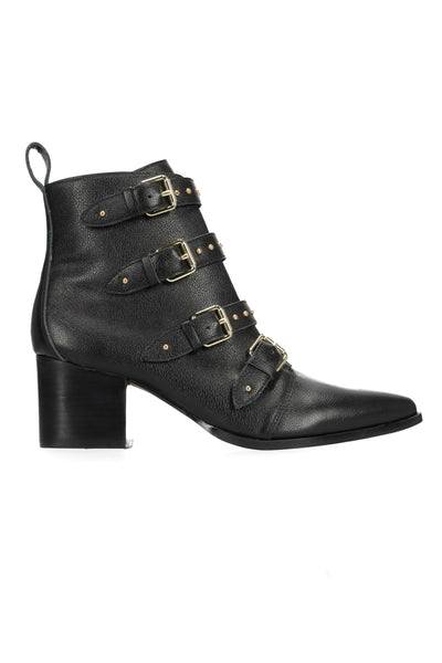 Hey Monday Ava Belted Boot Black/Gold