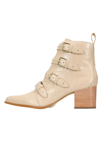 Hey Monday Ava Belted Boot Nude Croc