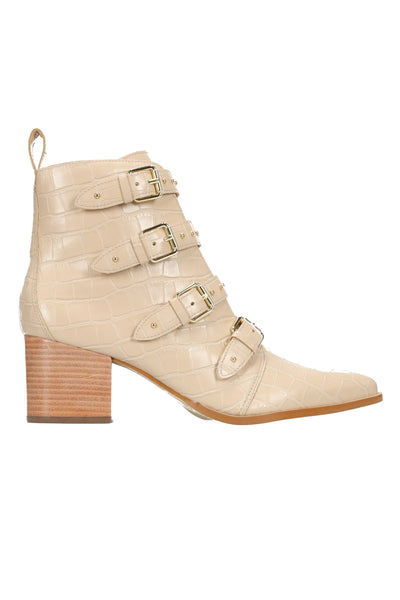 Hey Monday Ava Belted Boot Nude Croc