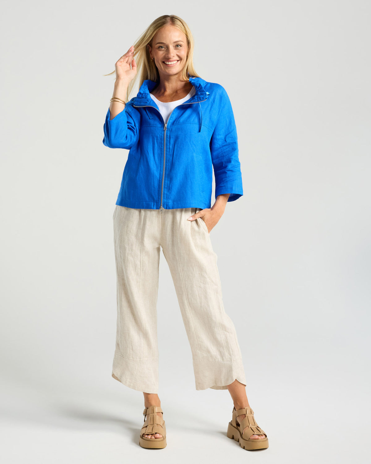 Blackstone Victoria Zip Jacket Bay Blue