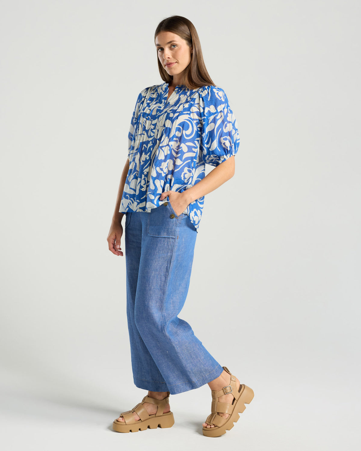 Blackstone Bridget Top Blue Ivory