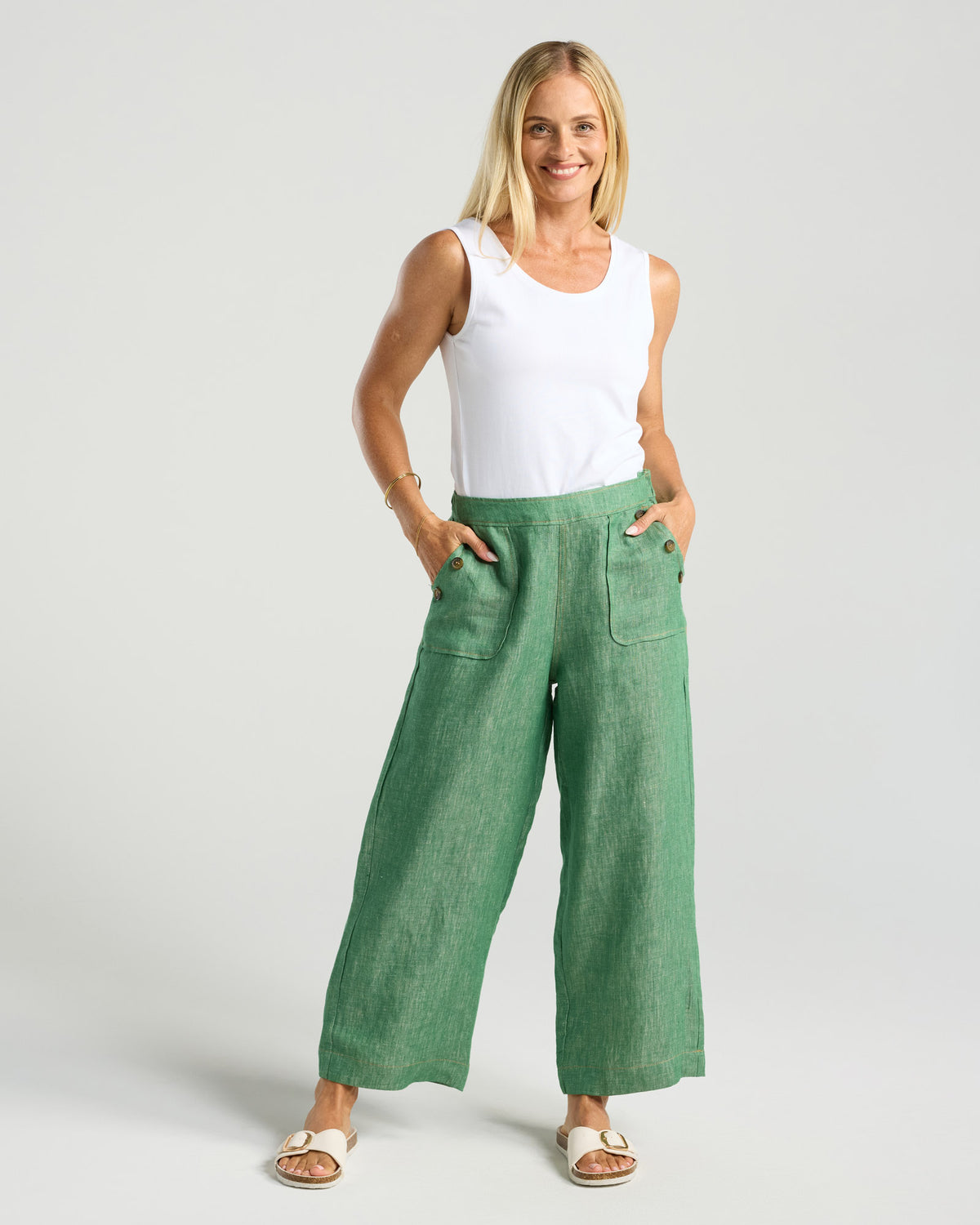 Blackstone Ester Linen Pant Green