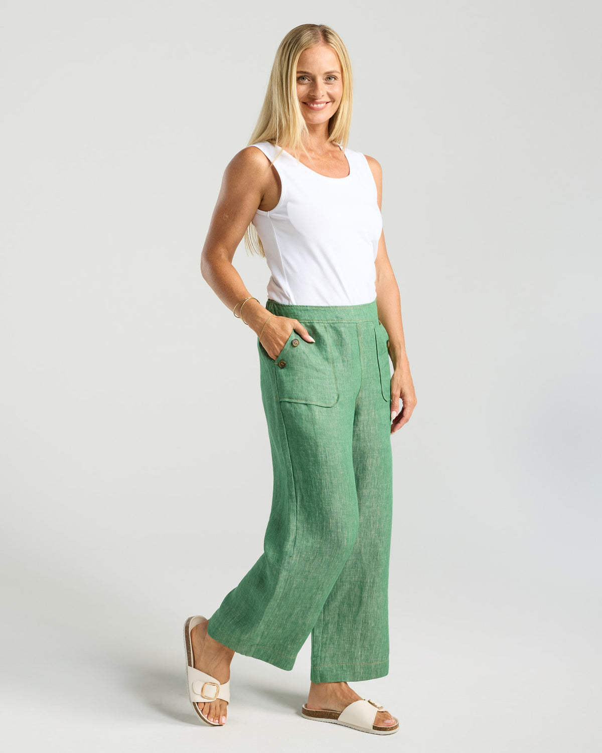 Blackstone Ester Linen Pant Green