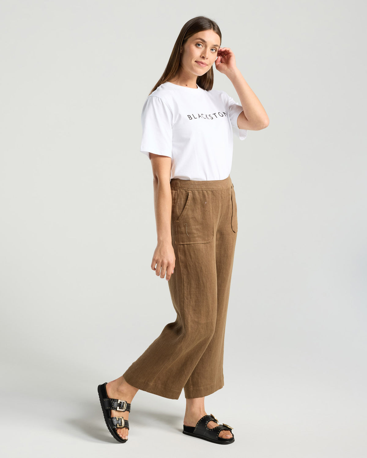 Blackstone Ester Linen Pant Cappuccino