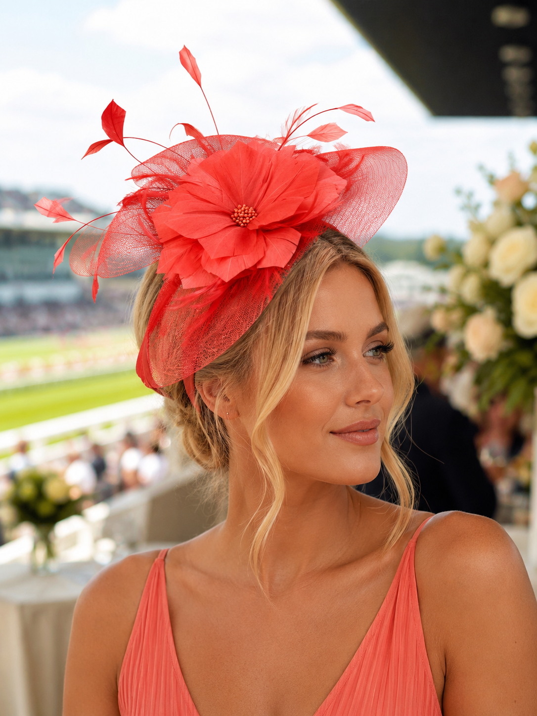 Snoxell Gwyther Salmon Statement Fascinator