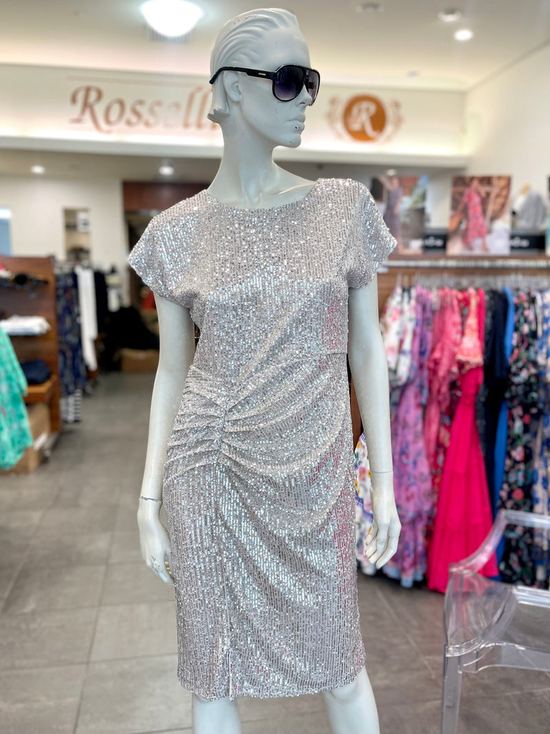 Frank Lyman Beige Sequin Dress