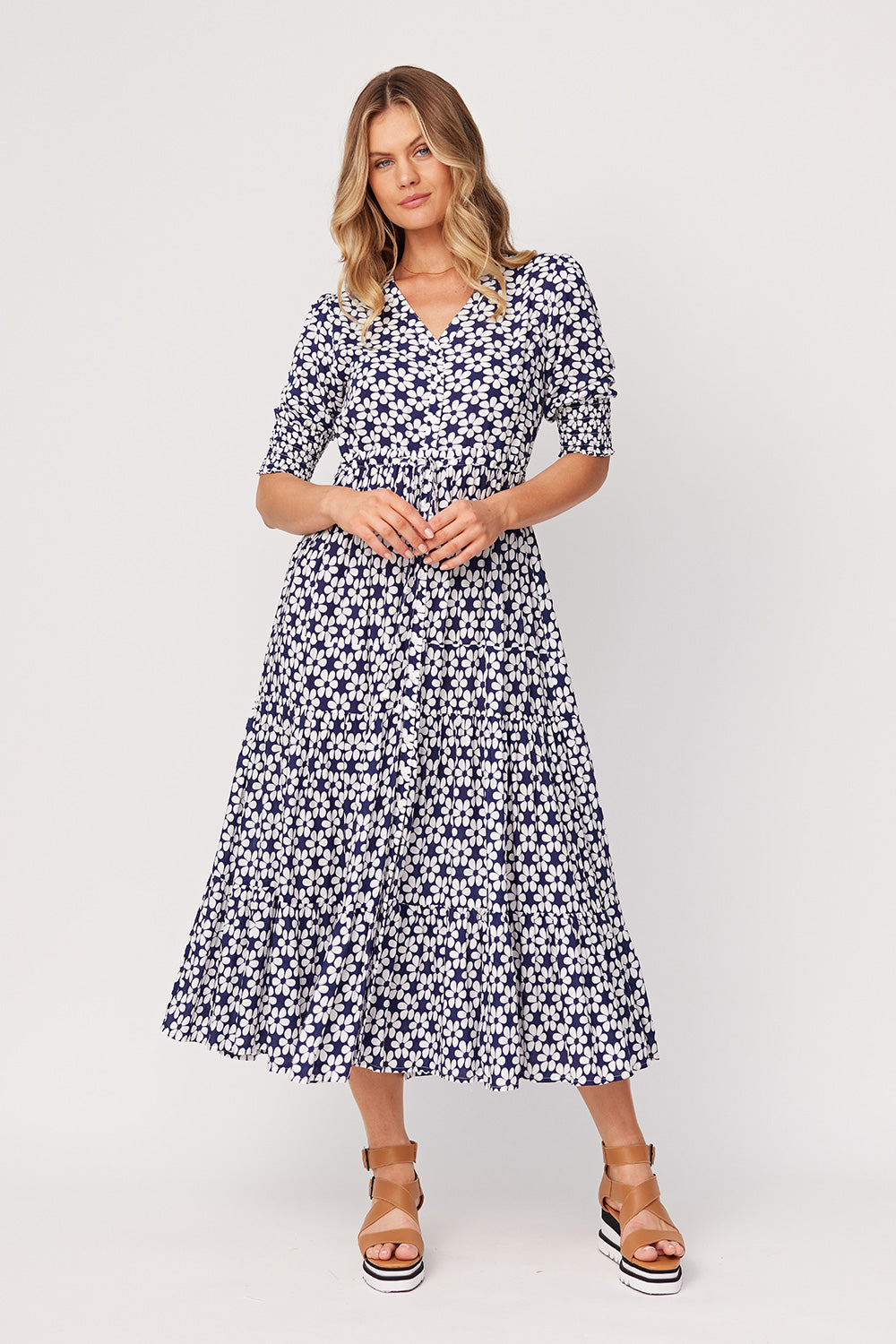 Navy lemon clearance print dress