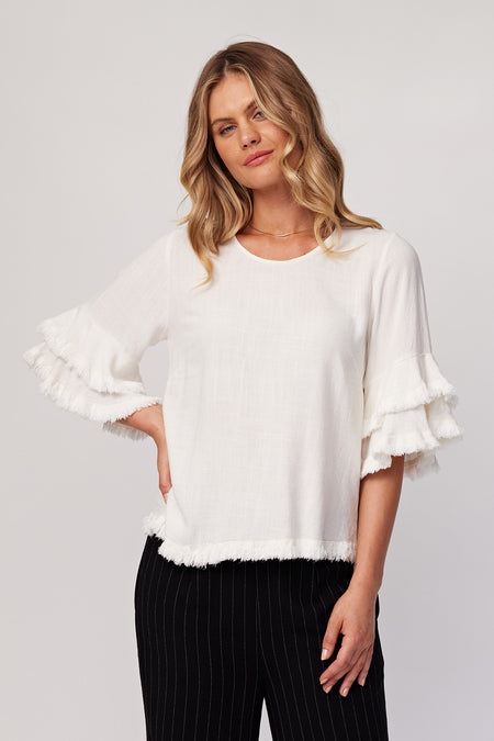 Easy Fit Sleeve Crew Neck Top - Frussian