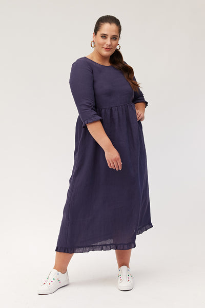 Navy blue 2024 dress with lemons