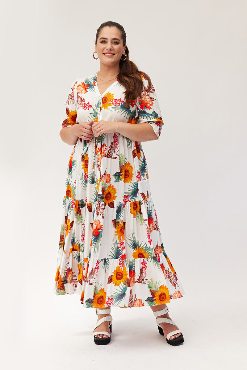 Lemon Tree Jayda Dress- White Print