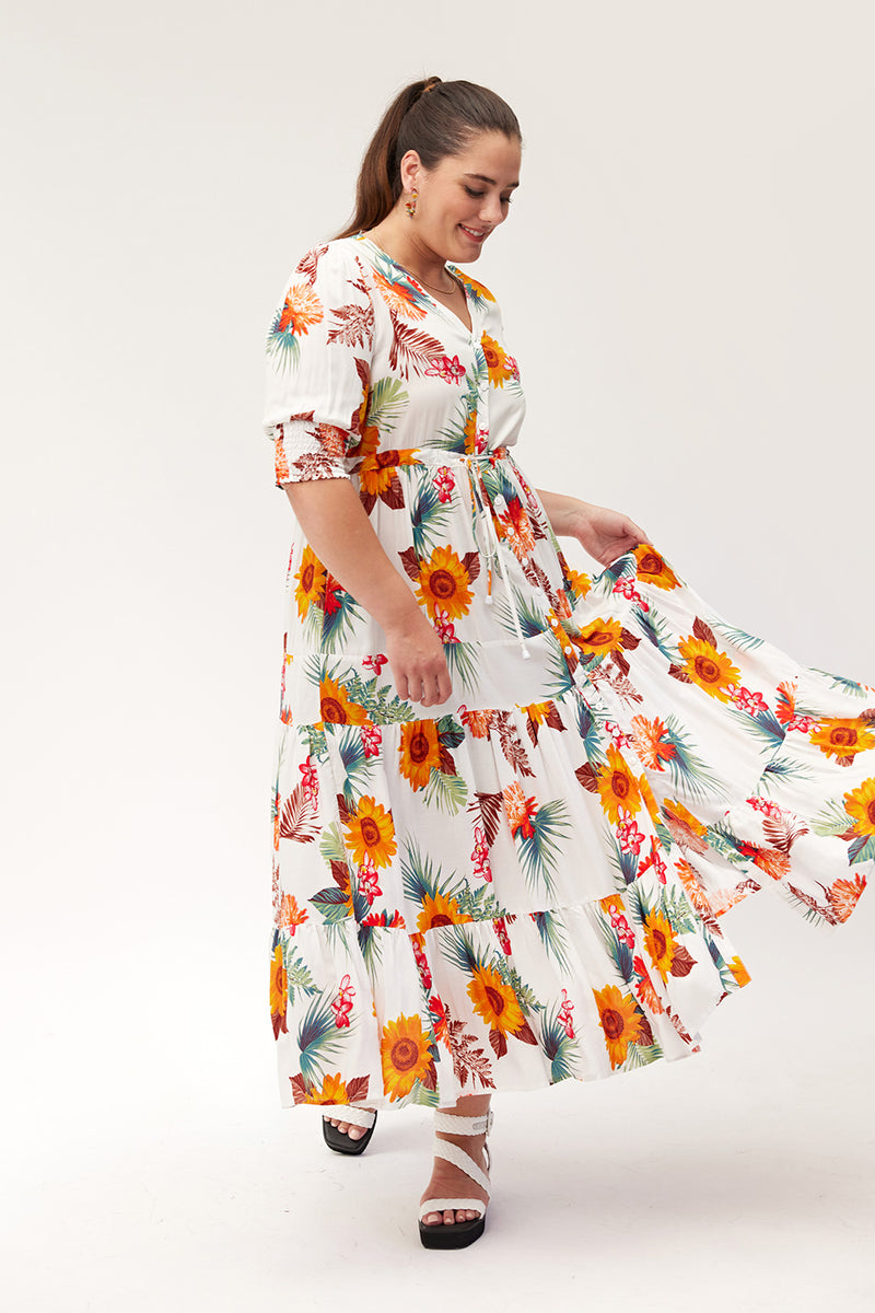 Lemon Tree Jayda Dress- White Print