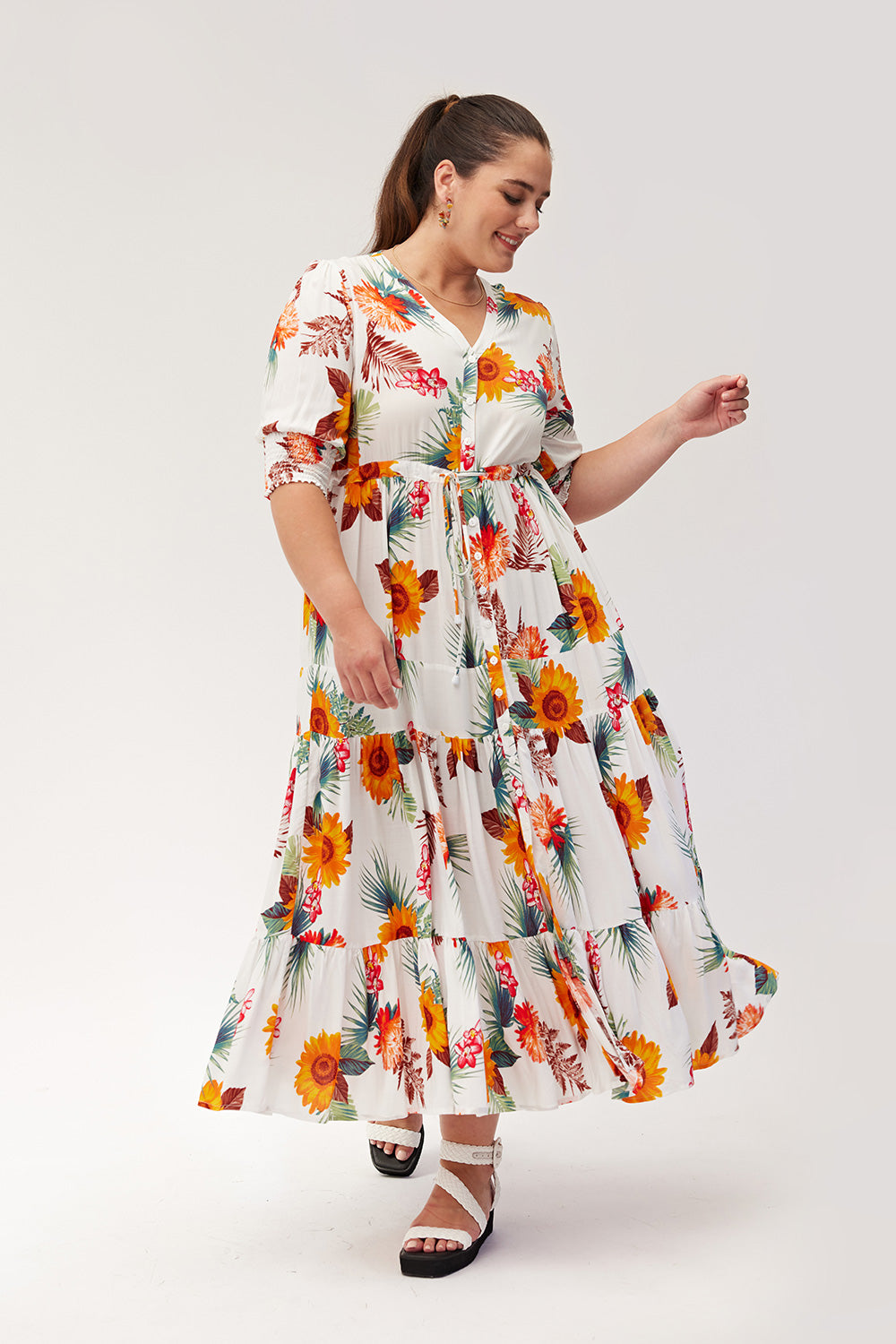 Lemon Tree Jayda Dress- White Print