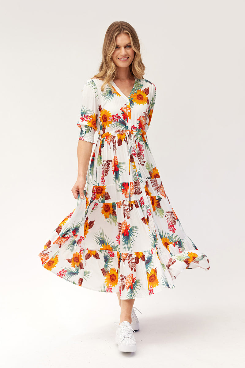 Lemon Tree Jayda Dress- White Print