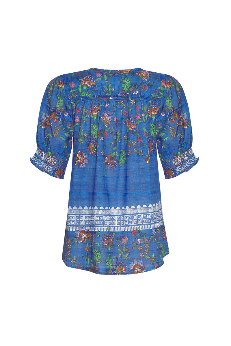 Loobies Story Calliope Top - Corfu Blue Multi