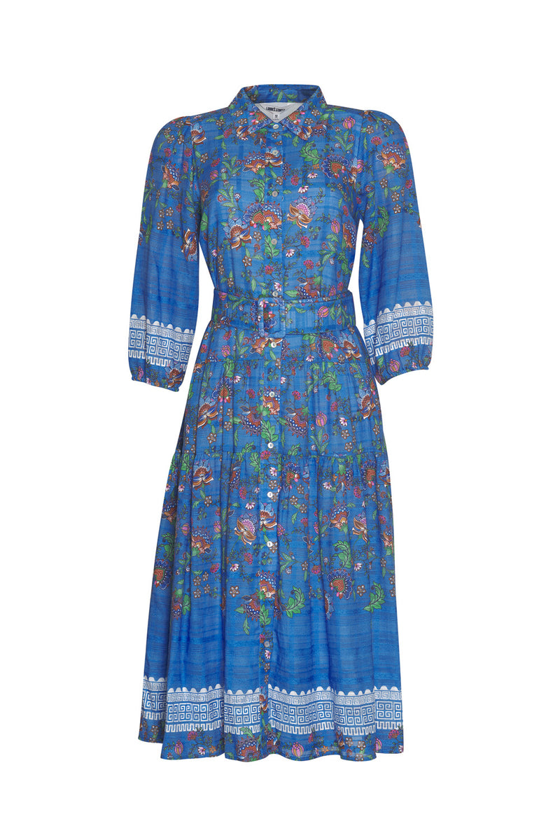 Loobies Story Calliope Shirt Dress - Corfu Blue Multi