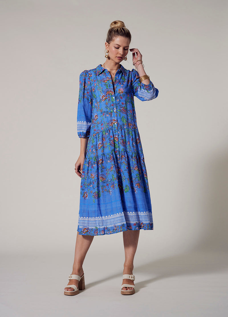 Loobies Story Calliope Shirt Dress - Corfu Blue Multi