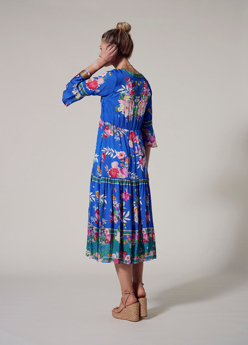 Loobies Story La Fiesta Midi Dress - Corfu Blue