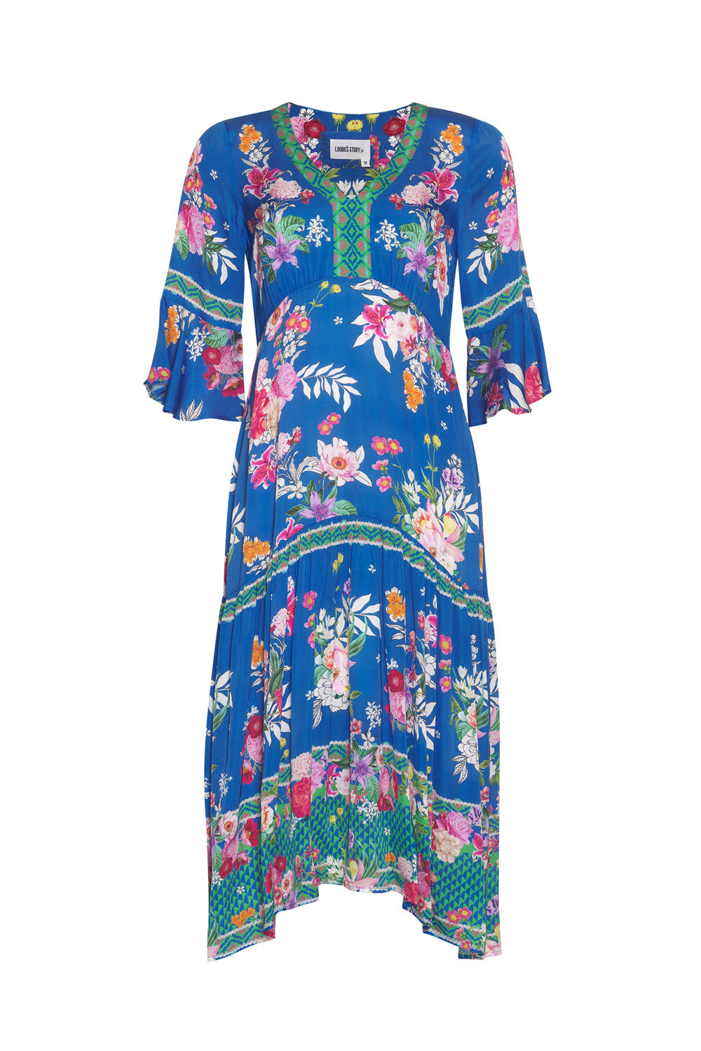 Loobies Story La Fiesta Midi Dress - Corfu Blue