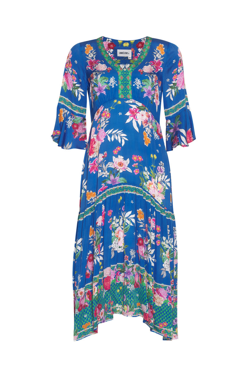 Loobies Story La Fiesta Midi Dress - Corfu Blue