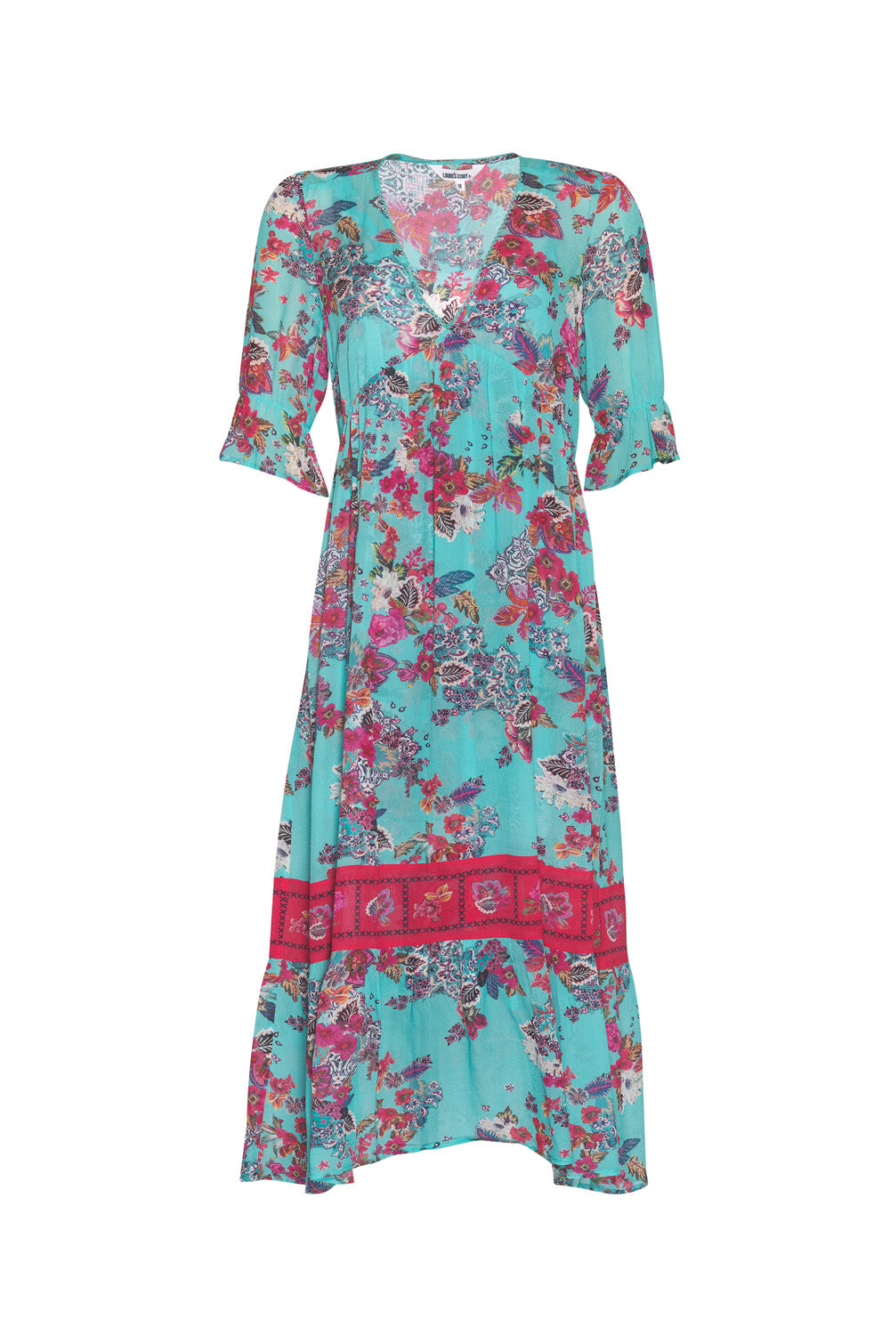 Loobies Story Matera Sheer Midi Dress Aqua