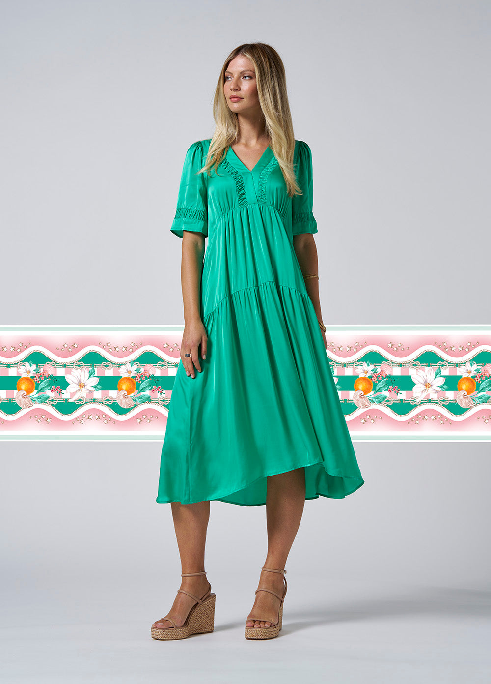Loobies Story Selene Midi Dress - Spearmint ROSSELLINI + SHINE Loobies Story Selene Midi Dress - Spearmint ROSSELLINI + SHINE
