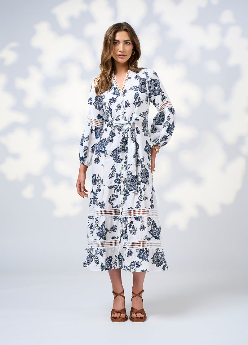 Loobie's Story Indie Midi Dress in Silk White