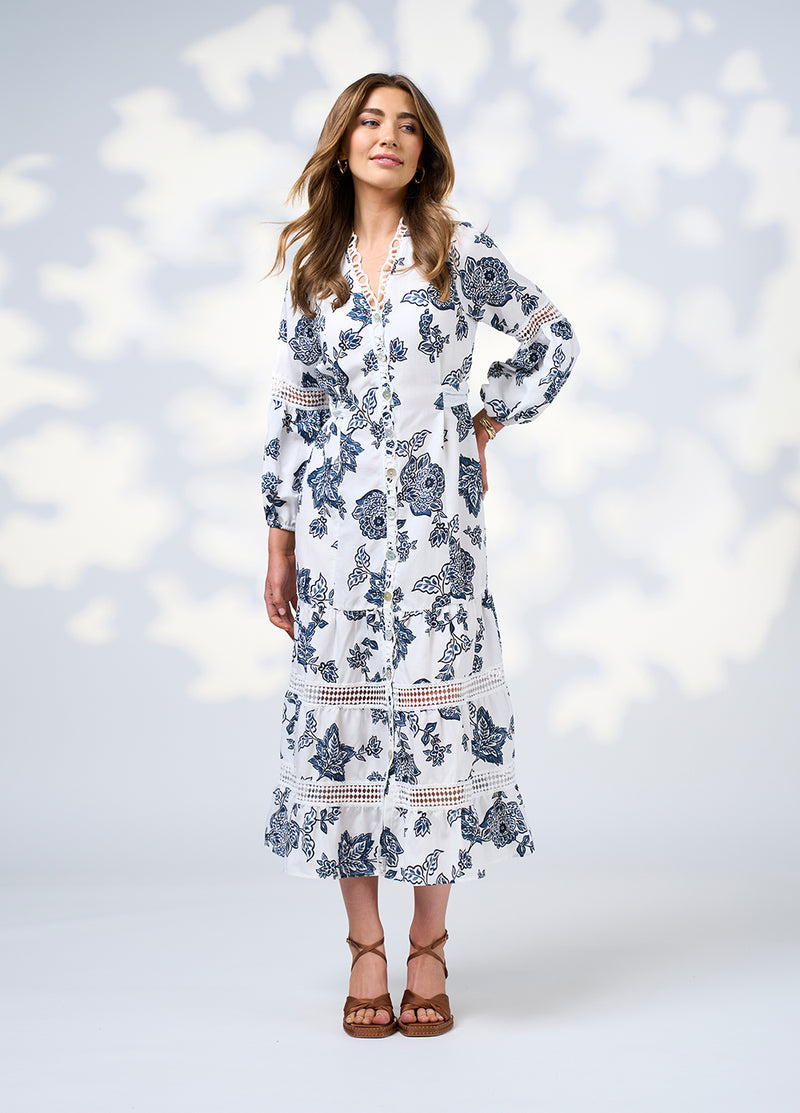 Loobie's Story Indie Midi Dress in Silk White