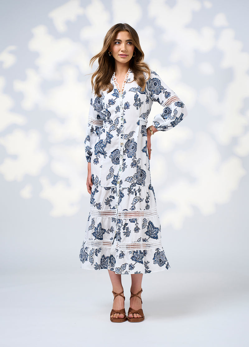 Loobie's Story Indie Midi Dress in Silk White