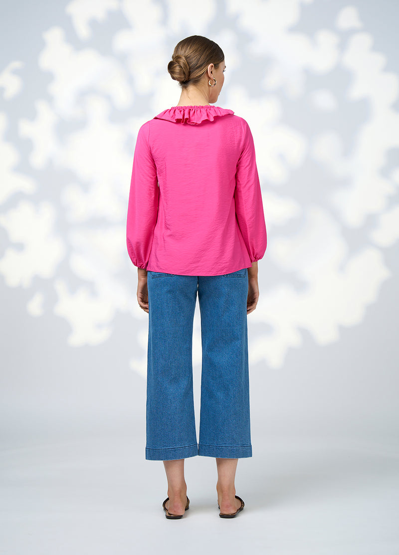 Loobie's Story Evie Blouse in Fuchsia
