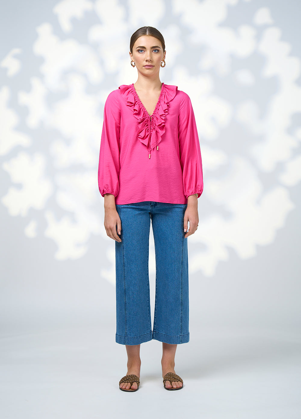 Loobie's Story Evie Blouse in Fuchsia
